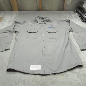 Bulwark Work FR Shirt Men XL Gray Flame Resistant Reflective Safety Utility LOGO